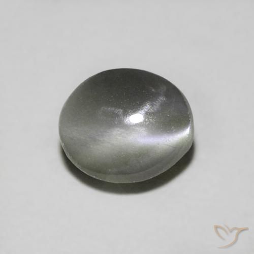 0.94ct Натуральный Стальной Серый Хризоберилл Кошачий Глаз, Овал, Полупрозрачный