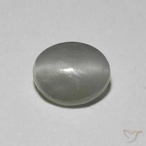0.66ct Натуральный Очень светло-серый Хризоберилл Кошачий Глаз, Овал, Полупрозрачный