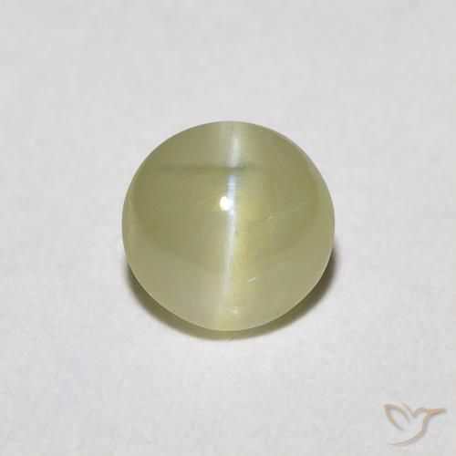 0.59ct Натуральный Теплый зеленый Хризоберилл Кошачий Глаз, Овал, Полупрозрачный