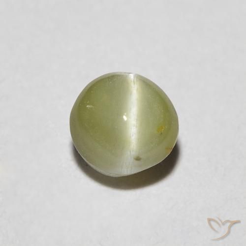 0.48ct Натуральный Теплый лесной зеленый Хризоберилл Кошачий Глаз, Овал, Полупрозрачный