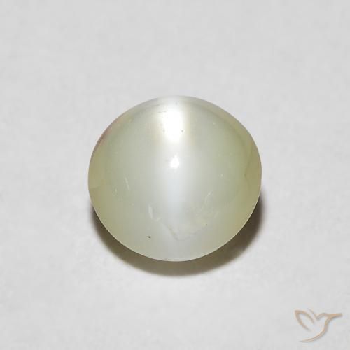 0.92ct Натуральный Серовато-желто-зеленый Хризоберилл Кошачий Глаз, Овал, Полупрозрачный