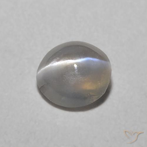 0.32ct Натуральный Очень светло-серый Хризоберилл Кошачий Глаз, Овал, Полупрозрачный