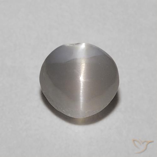 0.38ct Натуральный Warm Grey Хризоберилл Кошачий Глаз, Овал, Полупрозрачный