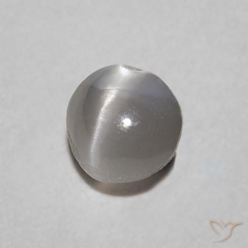 0.38 карата, натуральный Warm Grey Хризоберилл Кошачий Глаз, Овал, Полупрозрачный