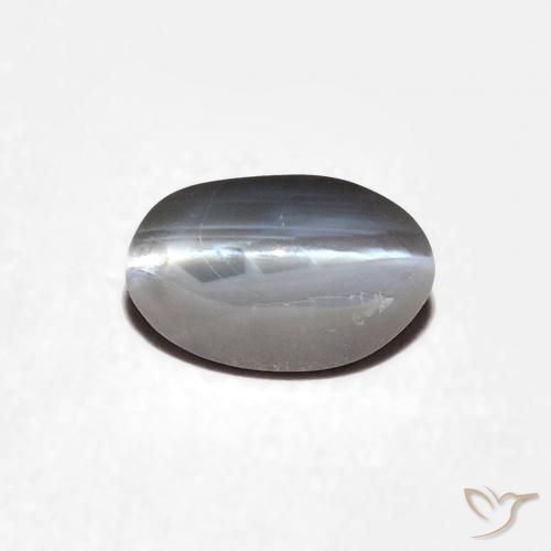 0.70ct Натуральный Средний серый Хризоберилл Кошачий Глаз, Овал, Непрозрачный