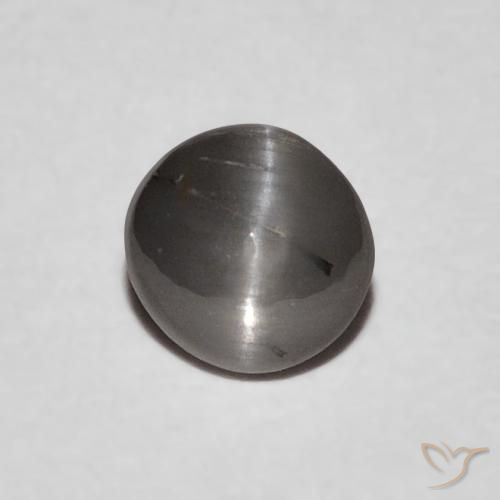 0.63ct Натуральный Средний серый Хризоберилл Кошачий Глаз, Овал, Непрозрачный