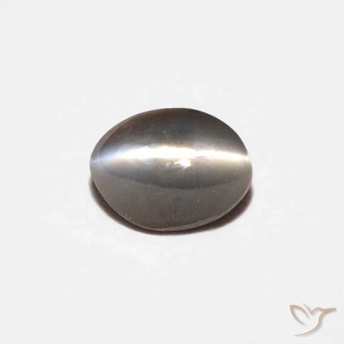 0.26ct Натуральный Серовато-черный Хризоберилл Кошачий Глаз, Овал, Непрозрачный