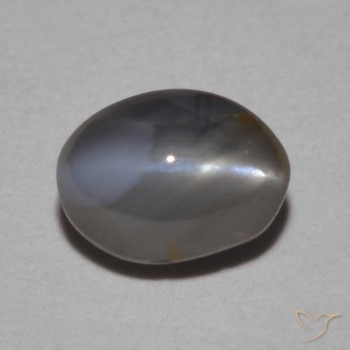 0.95ct Натуральный Средний серый Хризоберилл Кошачий Глаз, Овал, Непрозрачный