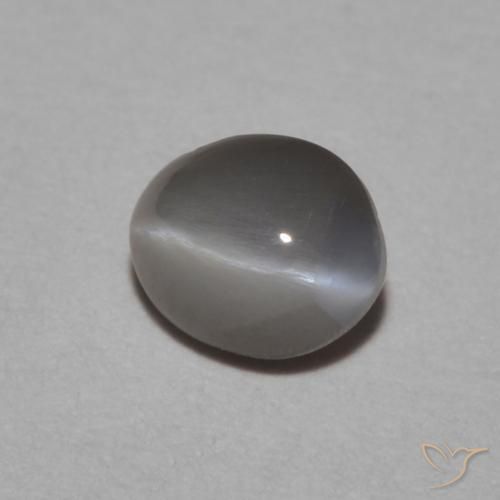 0.53 карата, натуральный Medium Dark-Grey Хризоберилл Кошачий Глаз, Овал, Непрозрачный