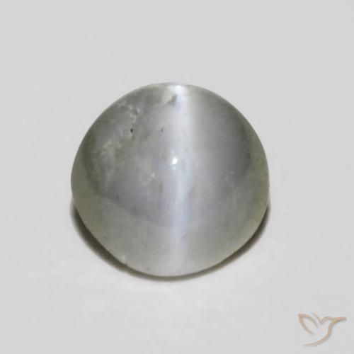 0.30ct Натуральный Очень светло-серый Хризоберилл Кошачий Глаз, Овал, Непрозрачный
