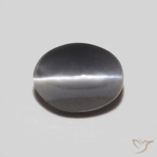 0.30ct Натуральный Средний серый Хризоберилл Кошачий Глаз, Овал, Непрозрачный
