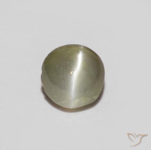 0.14ct Натуральный Светло-серый Хризоберилл Кошачий Глаз, Овал, Непрозрачный