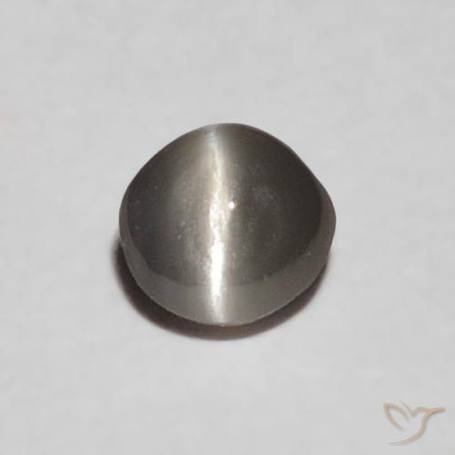 0.16ct Натуральный Средний серый Хризоберилл Кошачий Глаз, Овал, Непрозрачный