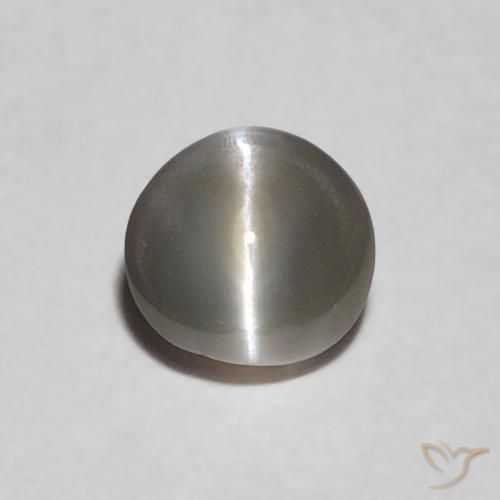 0.30ct Натуральный Очень светло-серый Хризоберилл Кошачий Глаз, Овал, Непрозрачный
