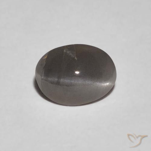 0.47ct Натуральный Средний серый Хризоберилл Кошачий Глаз, Овал, Непрозрачный