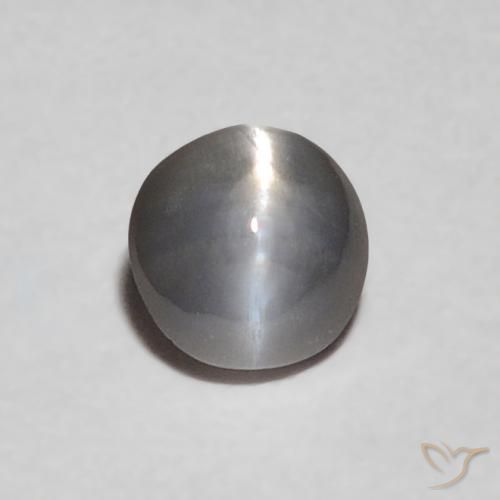 0.24ct Натуральный Серебристо-серый Хризоберилл Кошачий Глаз, Овал, Непрозрачный