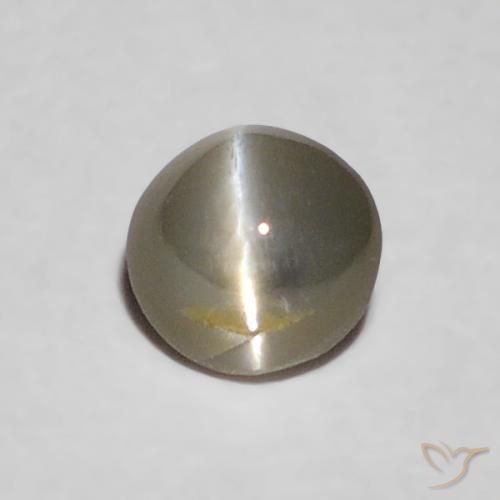 0.20ct Натуральный Очень светло-серый Хризоберилл Кошачий Глаз, Овал, Непрозрачный