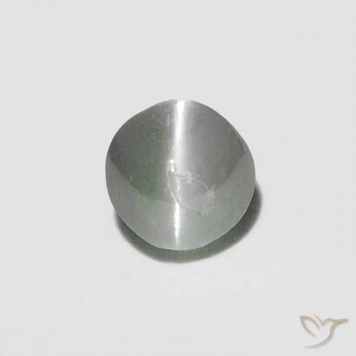 0.16ct Натуральный Medium Dark-Grey Хризоберилл Кошачий Глаз, Круглый, Непрозрачный