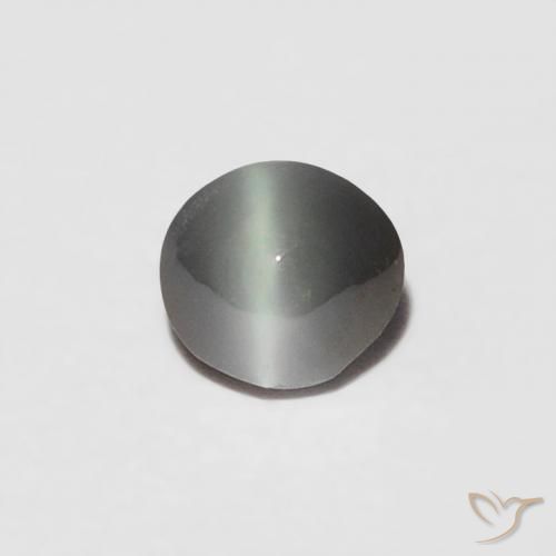 0.16ct Натуральный Бледно-зеленовато-серый Хризоберилл Кошачий Глаз, Овал, Непрозрачный