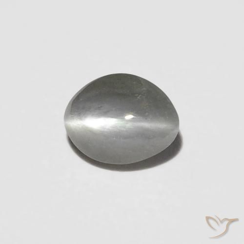 0.23ct Натуральный Очень светло-серый Хризоберилл Кошачий Глаз, Овал, Непрозрачный