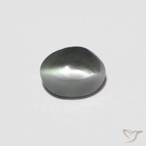 0.10ct Натуральный Бледно-зеленовато-серый Хризоберилл Кошачий Глаз, Овал, Непрозрачный