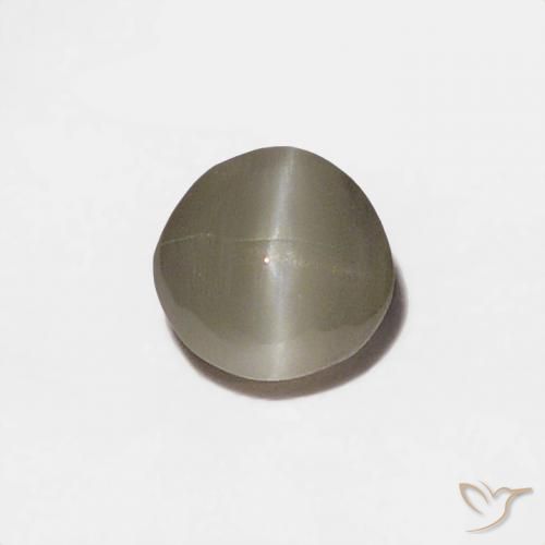 0.20ct Натуральный Очень светло-серый Хризоберилл Кошачий Глаз, Круглый, Непрозрачный
