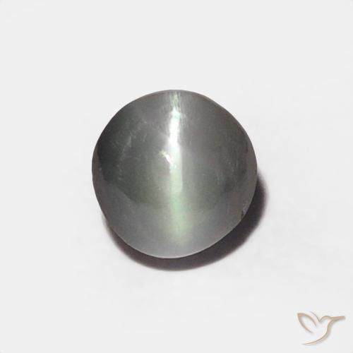 0.35ct Натуральный Светло-серый Хризоберилл Кошачий Глаз, Круглый, Непрозрачный