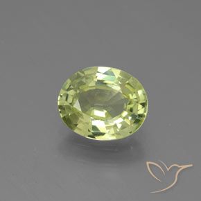 1.27ct Натуральный Желто-зеленый Хризоберилл, Овал, VVS-VS