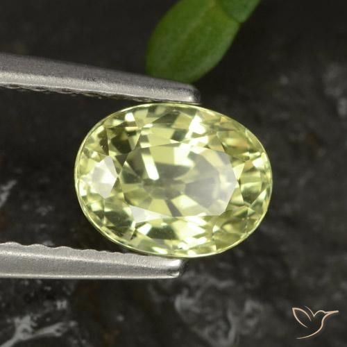 1.16ct Натуральный Желто-зеленый Хризоберилл, Овал, VS-SI