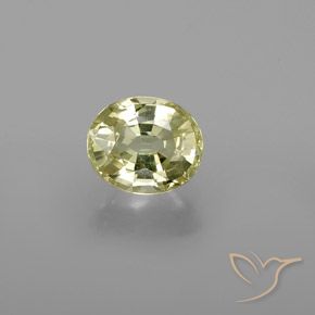 1.12ct Натуральный Зеленовато-желтый Хризоберилл, Овал, Чистота VS