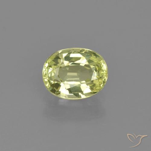 1.20ct Натуральный Средний желтый Хризоберилл, Овал, Чистота VVS