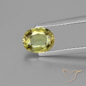 1.00ct Натуральный Средний желтый Хризоберилл, Овал, VVS-VS