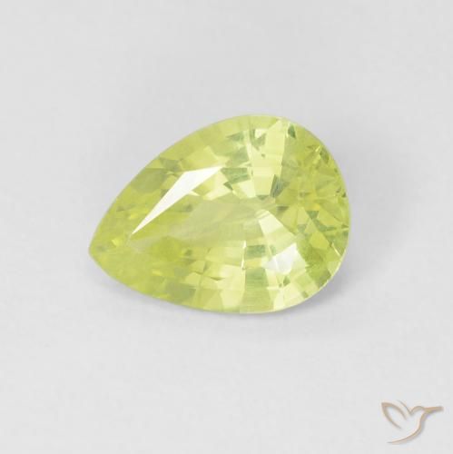 1.29ct Натуральный Лимонно-желтый Хризоберилл, Форма груши, Чистота VS