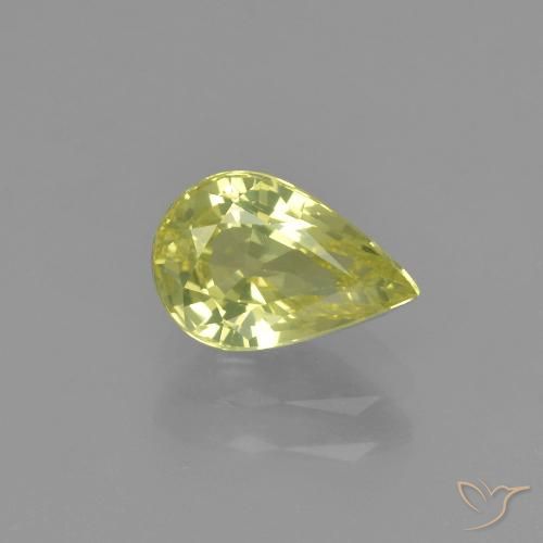 1.20ct Натуральный Светло-зеленовато-желтый Хризоберилл, Форма груши, Чистота VVS