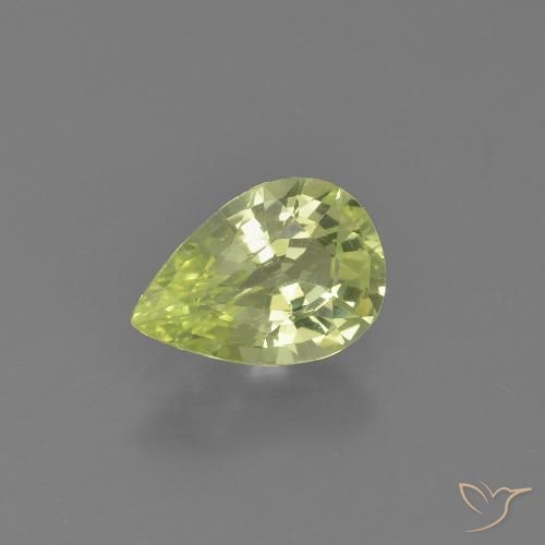 1.31ct Натуральный Светло-лимонно-желтый Хризоберилл, Форма груши, VVS-VS