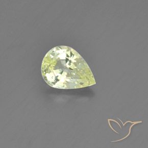 1.27ct Натуральный Лимонно-желтый Хризоберилл, Форма груши, Чистота VVS