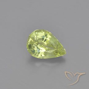 1.02ct Натуральный Светло-желтый Хризоберилл, Форма груши, Чистота VVS