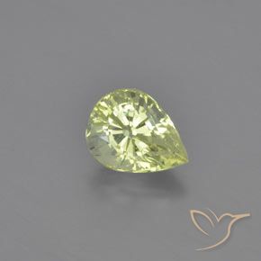 1.09ct Натуральный Лимонно-желтый Хризоберилл, Форма груши, Чистота VVS