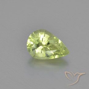 1.26ct Натуральный Теплый зеленый Хризоберилл, Форма груши, Чистота VVS