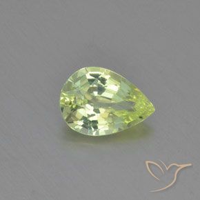 1.05ct Натуральный Лаймово-зеленый Хризоберилл, Форма груши, Чистота VVS