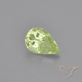 1.13ct Натуральный Средний зеленый Хризоберилл, Форма груши, VVS-VS