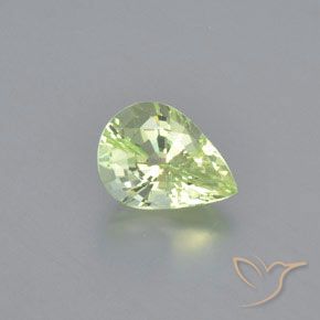 1.20ct Натуральный Светло-желтый зеленый Хризоберилл, Форма груши, Чистота VVS