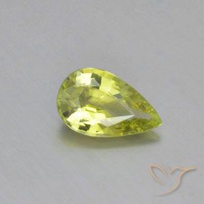 1.03ct Натуральный Лимонно-желтый Хризоберилл, Форма груши, Чистота VVS