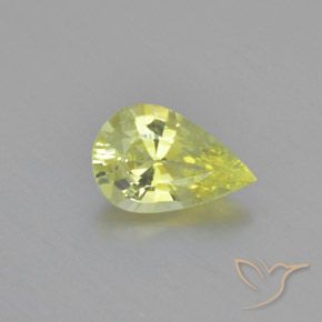 1.15ct Натуральный Лимонно-желтый Хризоберилл, Форма груши, Чистота VVS
