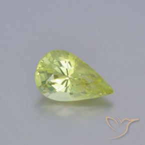 1.10ct Натуральный Светло-лимонно-желтый Хризоберилл, Форма груши, Чистота VVS