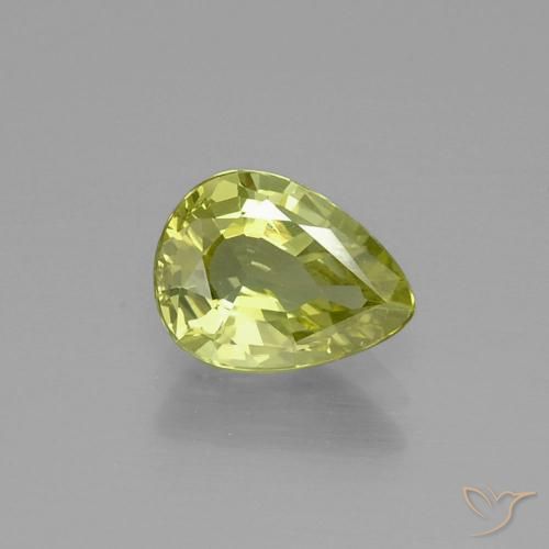 1.47ct Натуральный Средний желтый Хризоберилл, Форма груши, Чистота VVS