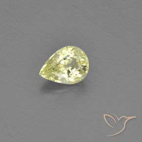 1.18ct Натуральный Средне-светло-желтый Хризоберилл, Форма груши, VVS-VS