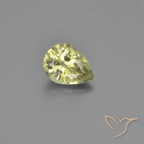 1.26ct Натуральный Средний желтый Хризоберилл, Форма груши, Чистота VVS