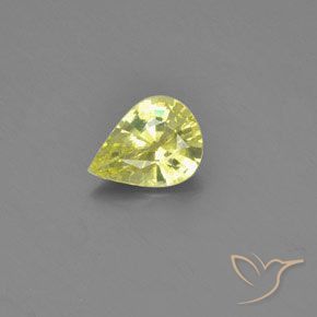1.05ct Натуральный Лимонно-желтый Хризоберилл, Форма груши, Чистота VVS