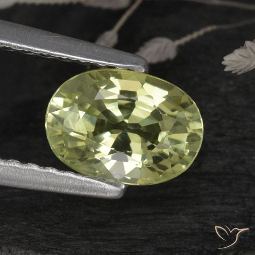 1.07ct Натуральный Желто-зеленый Хризоберилл, Овал, Чистота VVS